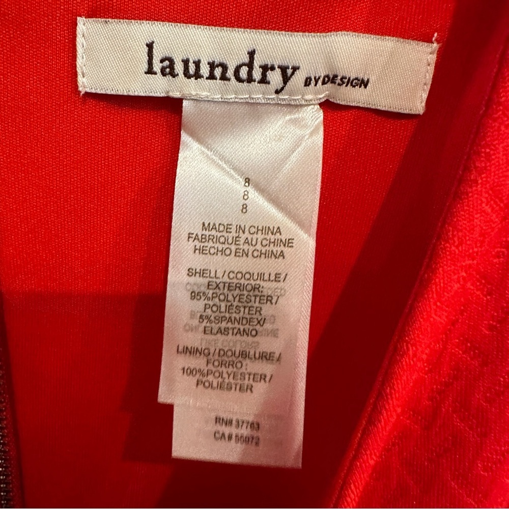 Laundry By Shelli Segal | 8 | Vibrant Red Sheath Dress - Picture 3 of 9